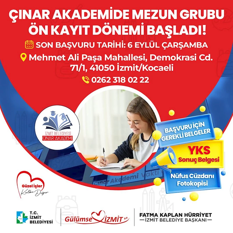 ÇINAR AKADEMİDE MEZUN GRUBU ÖN KAYIT DÖNEMİ BAŞLADI!