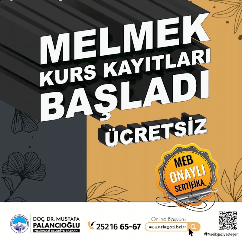 MELİKGAZİ BELEDİYESİ MELMEK KURS KAYITLARI BAŞLADI