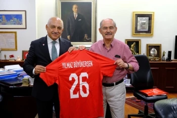 TFF BAŞKANI BÜYÜKEKŞİ’DEN BÜYÜKERŞEN’E TEŞEKKÜR ZİYARETİ