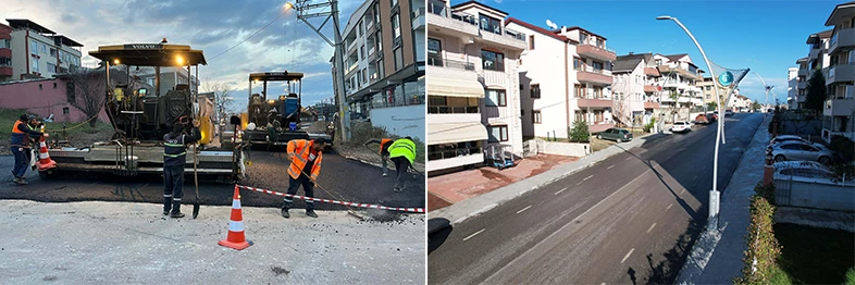 D-130’un trafik yoğunluğunu azaltacak Yunus Emre Caddesinde üstyapı tamamlanma aşamasına geldi