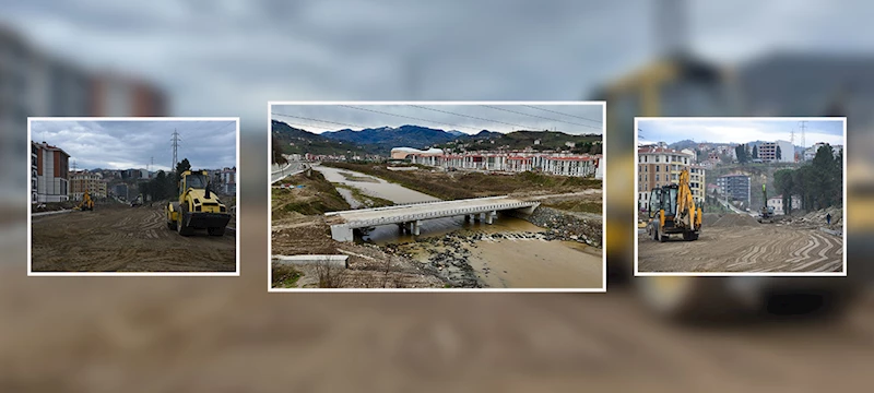 YENİ KÖPRÜNÜN BAĞLANTI YOLLARI TAMAMLANIYOR