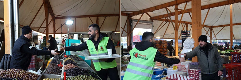 Büyükşehir pazarcı esnafının içini ısıttı