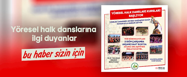 Yöresel halk danslarına ilgi duyanlar bu haber sizin için