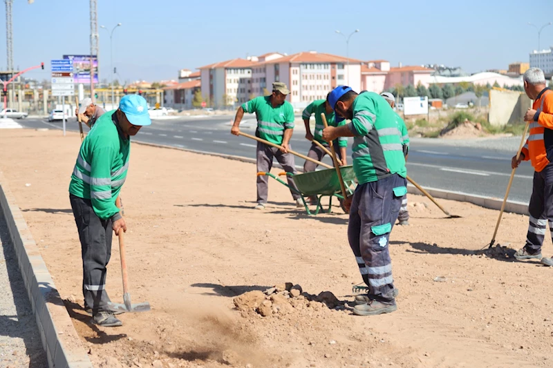 50 METRELİK YENİ BULVAR YOLU PEYZAJLA GÜZELLEŞECEK