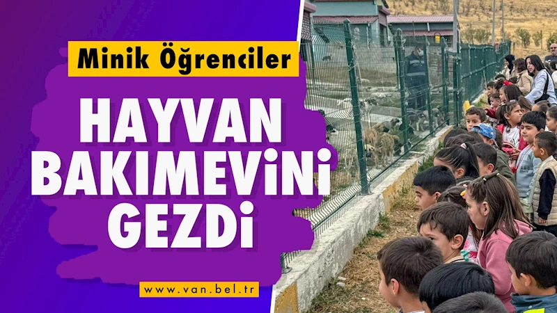 Minik öğrenciler hayvan bakımevini gezdi