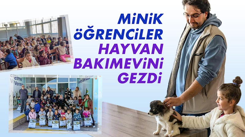 Minik öğrenciler hayvan bakımevini gezdi