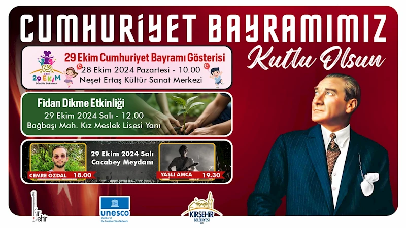 KIRŞEHİR BELEDİYESİ’NDEN CUMHURİYETİMİZİN 101. YILI ETKİNLİKLERİ