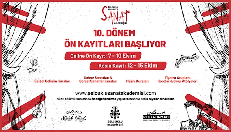 SELÇUKLU SANAT AKADEMİSİ’NDE  YENİ DÖNEM KAYITLARI BAŞLIYOR