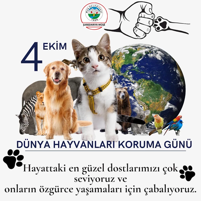 4 EKİM DÜNYA HAYVANLARI KORUMA GÜNÜ