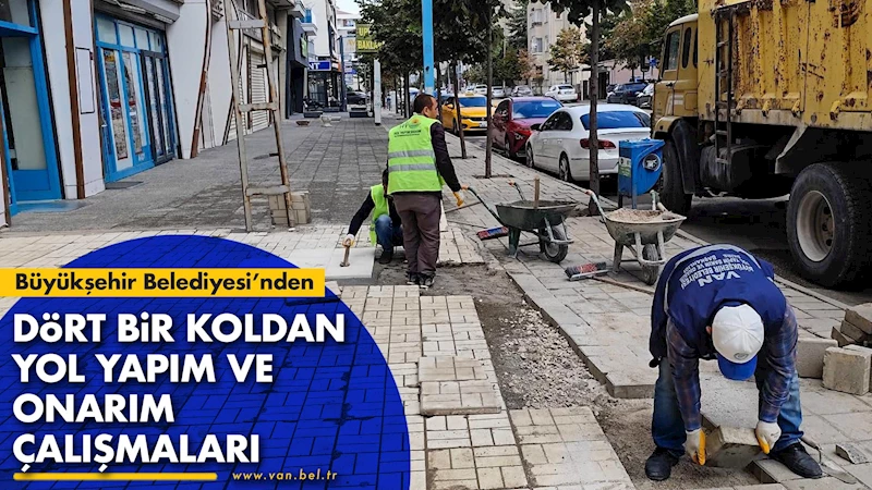 Büyükşehir Belediyesi’nden dört bir kolda yol yapım ve onarım çalışmaları