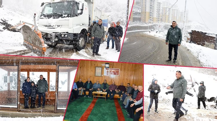 BAŞKANIMIZ, KAR YAĞIŞI ARDINDAN SOSYAL HAYATIN OLUMSUZ ETKİLENMEMESİ İÇİN SAHADA İNCELEDİ YAPTI