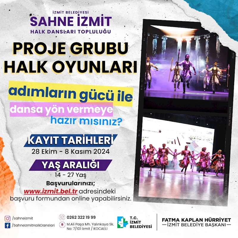 İZMİT DANS EDİYOR, SAHNE İZMİT YENİ DANSÇILARINI BEKLİYOR