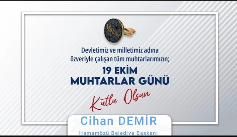 Belediye Başkanımız Cihan DEMİR