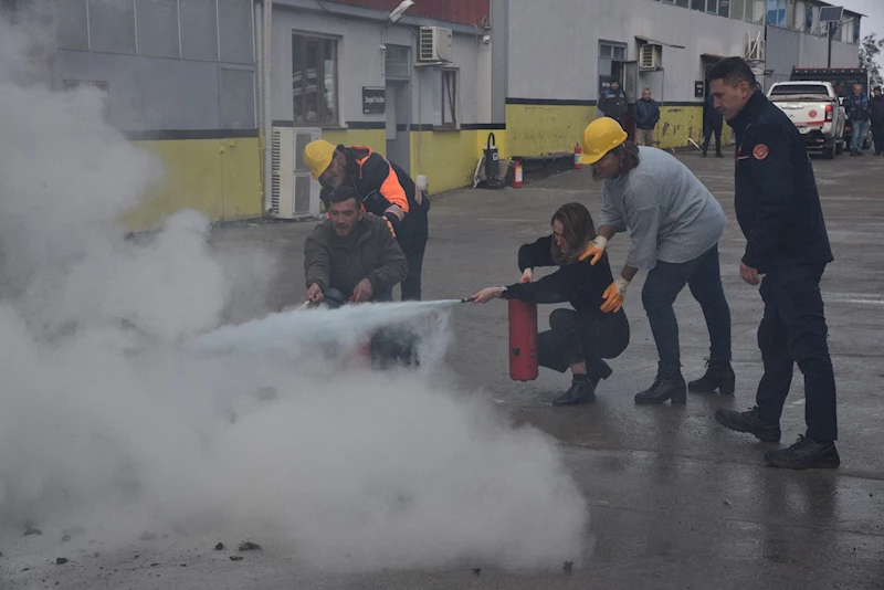 Atakum Belediyesi’nde yangın tatbikatı