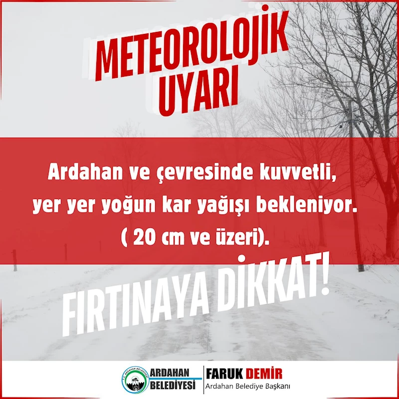 METEOROLOJİK UYARI!