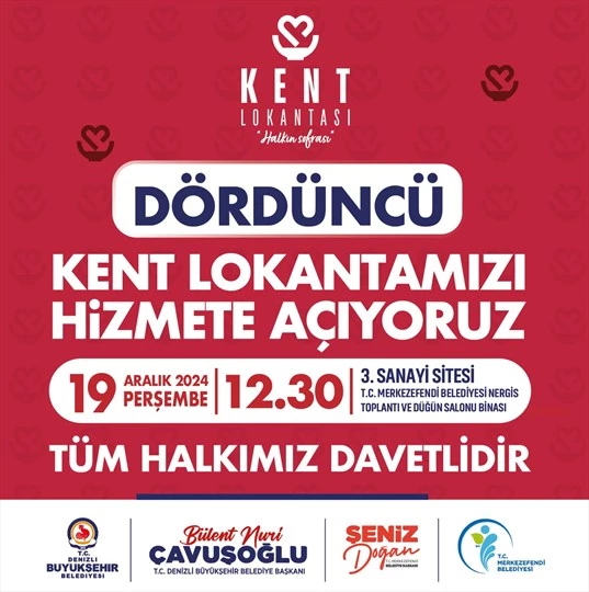 Denizli Büyükşehir’in dördüncü kent lokantası hizmete açılıyor