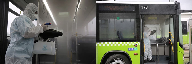 Büyükşehir’in otobüslerine nano gümüş dezenfekte