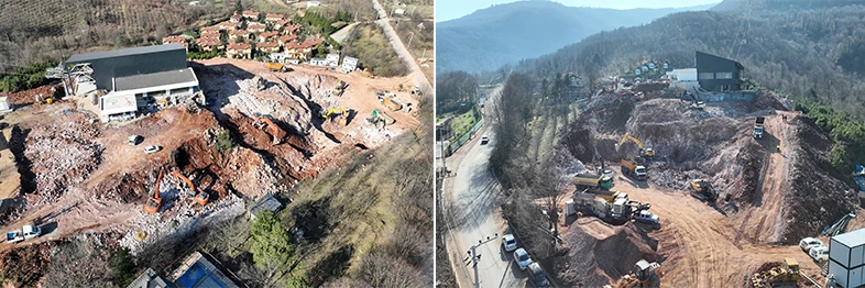 Teleferik için otopark alanları inşa ediliyor