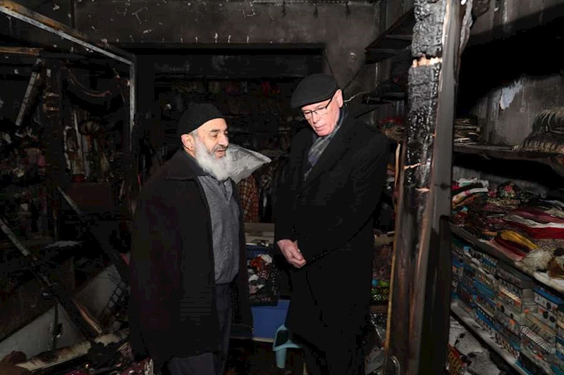 BAŞKAN KURT’TAN YANGINDA İŞYERİ ZARAR GÖREN ESNAFA GEÇMİŞ OLSUN ZİYARETİ