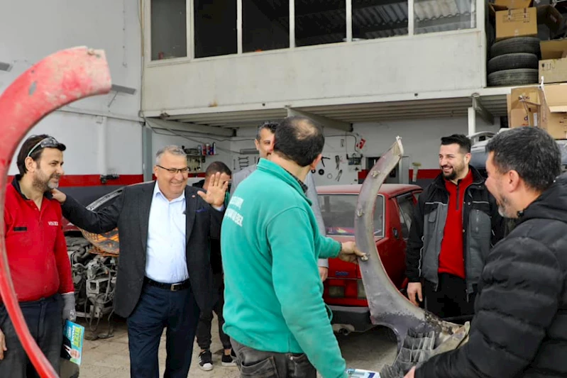 BAŞKAN ÇERÇİ KÜÇÜK SANAYİ ESNAFIYLA KUCAKLAŞTI