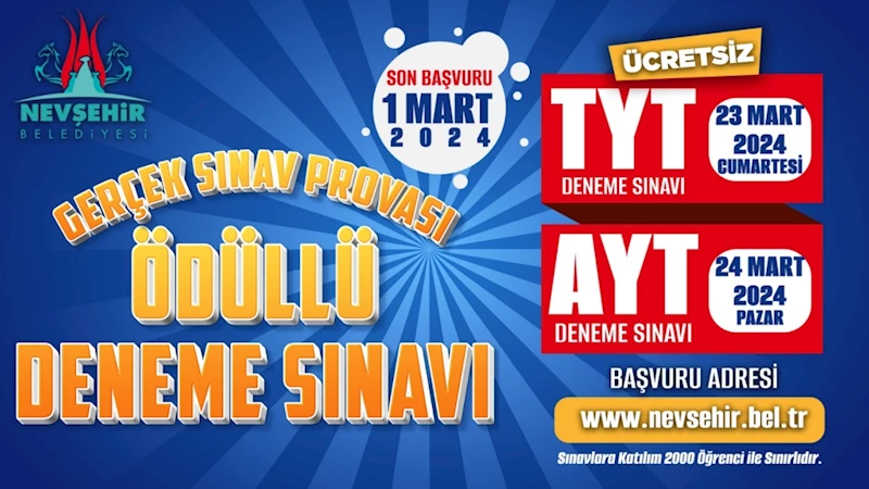 Nevşehir Belediyesi’nden Tyt Ve Ayt Sınavlarına Hazırlanan Gençler İçin Gerçek Sınav Provası