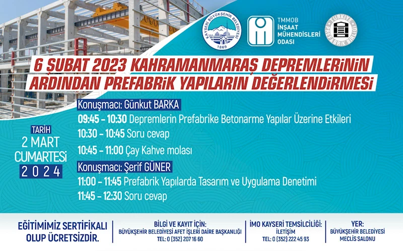 Büyükşehir’den ‘Prefabrik Yapıların Değerlendirmesi’ Semineri