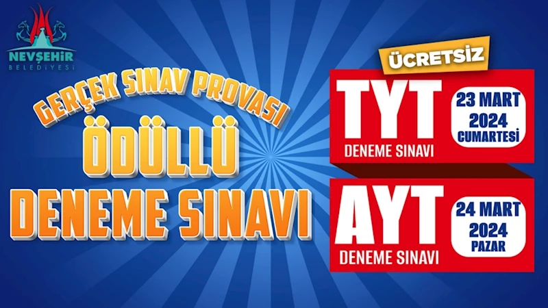 Nevşehir Belediyesi Tarafından Düzenlenen Tyt Ve Ayt Deneme Sınavları Hafta Sonu Yapılacak