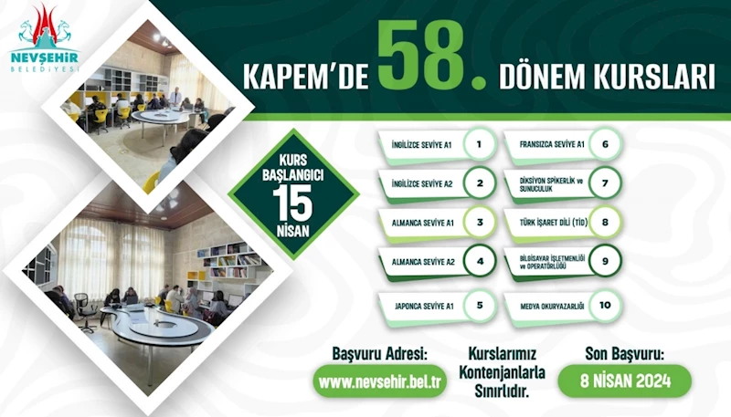 Kapem’de 58. Dönem Kursları İçin Kayıtlar Başladı