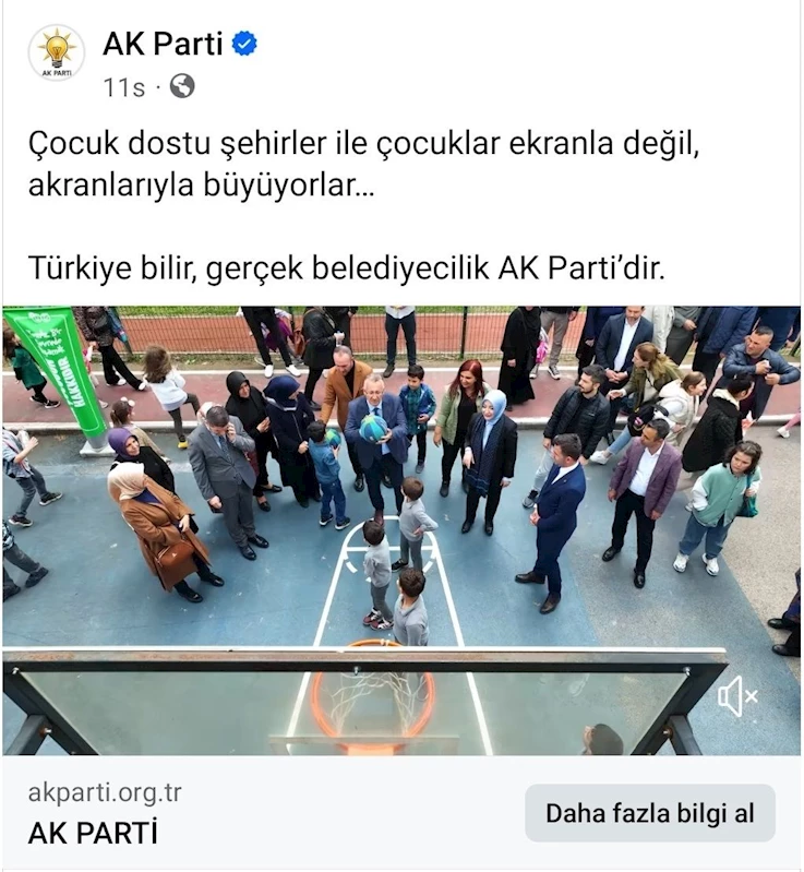 Çocuk Hakları Projeleri AK Parti Resmi Hesabında