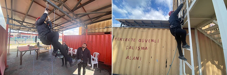 Büyükşehir İtfaiyesi’nden teleferik ekibine eğitim