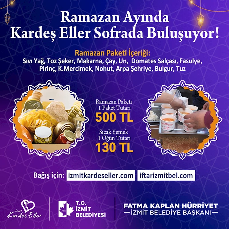 İZMİT BELEDİYESİ RAMAZAN AYINDA DA İHTİYAÇ SAHİPLERİNİ UNUTMUYOR