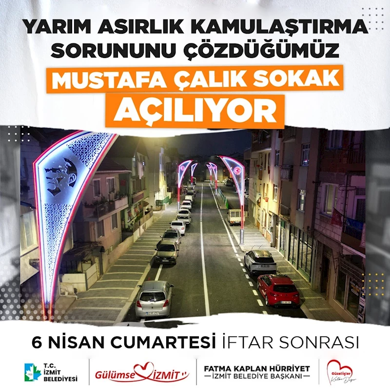 İZMİT BELEDİYESİ YARIM ASIRLIK SORUNU ÇÖZDÜĞÜ MUSTAFA ÇALIK SOKAĞI YARIN AÇIYOR
