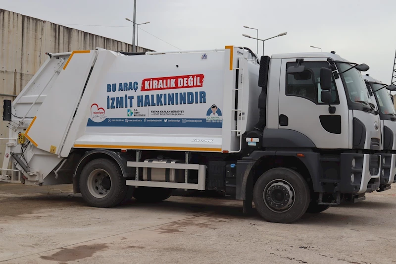 İZMİT BELEDİYESİ 4 YENİ ÇÖP KAMYONUNU DAHA HİZMET FİLOSUNA KATTI