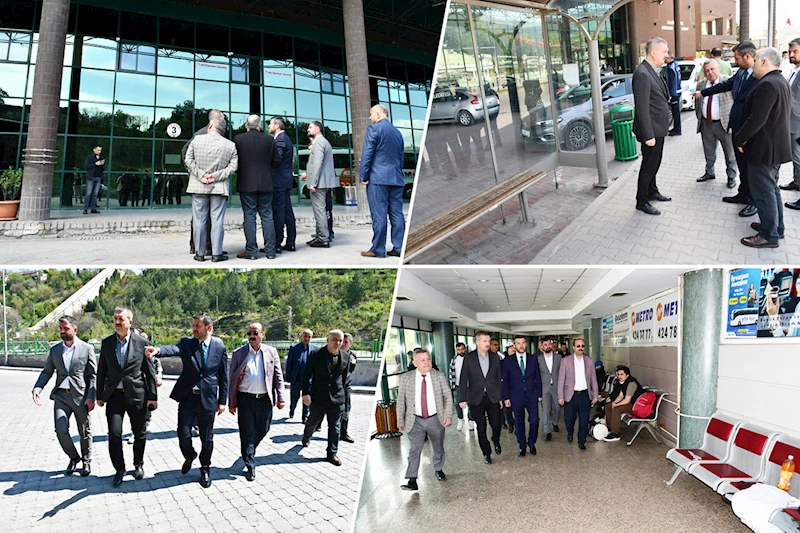 Başkan Çetinkaya Şehirlerarası Otobüs Terminalinde İncelemelerde Bulundu