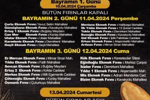Ramazan Bayramı Nöbetçi Ekmek Fırınları Listesi