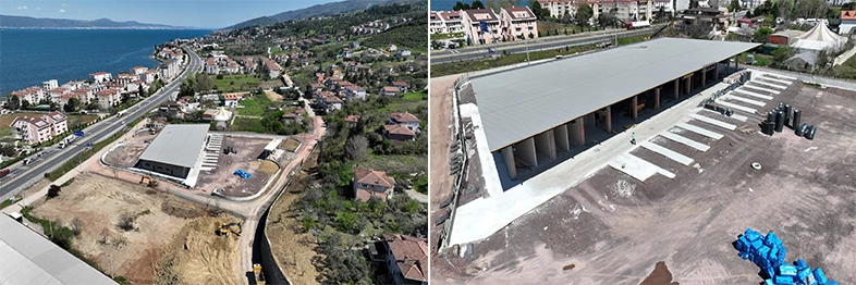 Karamürsel terminal binasında çatı imalatı tamam