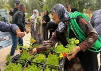 Mezarlık Ziyaretine Gelen Vatandaşlara Çiçek Dağıtıldı