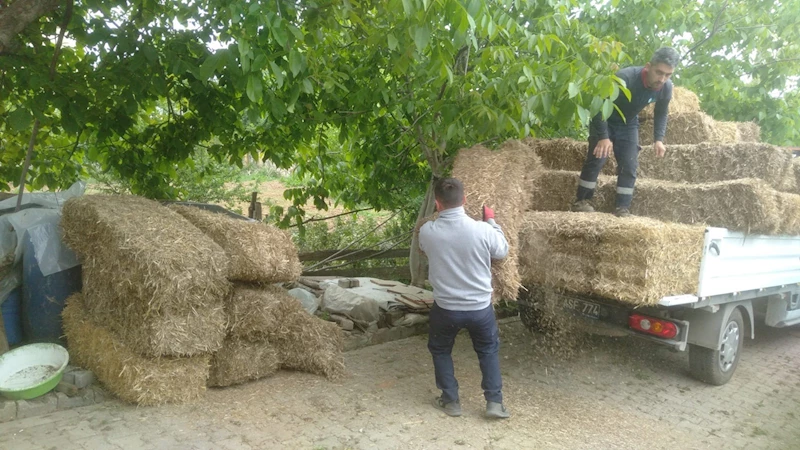 İZMİT BELEDİYESİ, BUĞDAY TARLASINDAN ELDE ETTİĞİ SAMAN BALYALARINI ÜRETİCİLERLE PAYLAŞIYOR