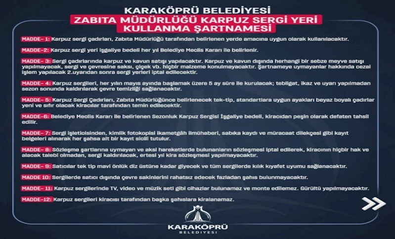 KARAKÖPRÜ’DE KARPUZ SERGİLERİNE YENİ DÜZENLEME