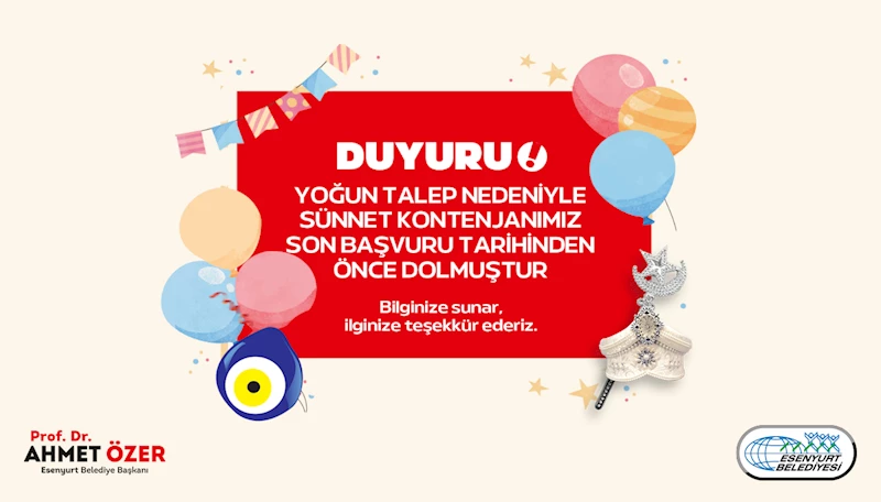 Sünnet Kontenjanları Dolmuştur