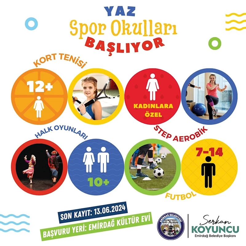 Emirdağ Belediyesi Yaz Spor Okulları’nda Kayıtlar Devam Ediyor