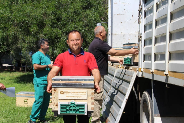 Antalya Büyükşehir Belediyesi’nin arı üreticilerine kovan desteği sürüyor