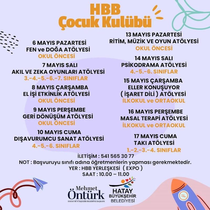 HATAY’DA ÇOCUKLAR HBB İLE HEM EĞLENECEK HEM ÖĞRENECEK