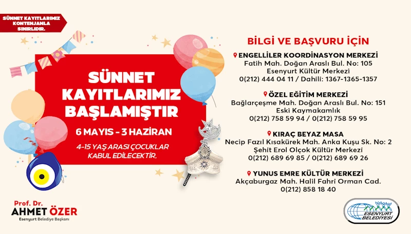 Sünnet Kayıtlarımız Başlamıştır