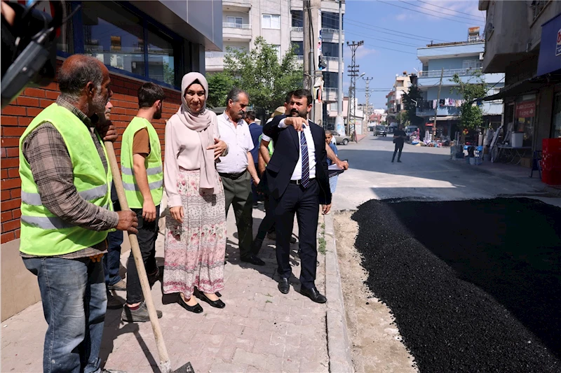 SARIYILDIZ VE ARSLAN, ASFALT KAPLAMA ÇALIŞMASINI YERİNDE İNCELEDİ