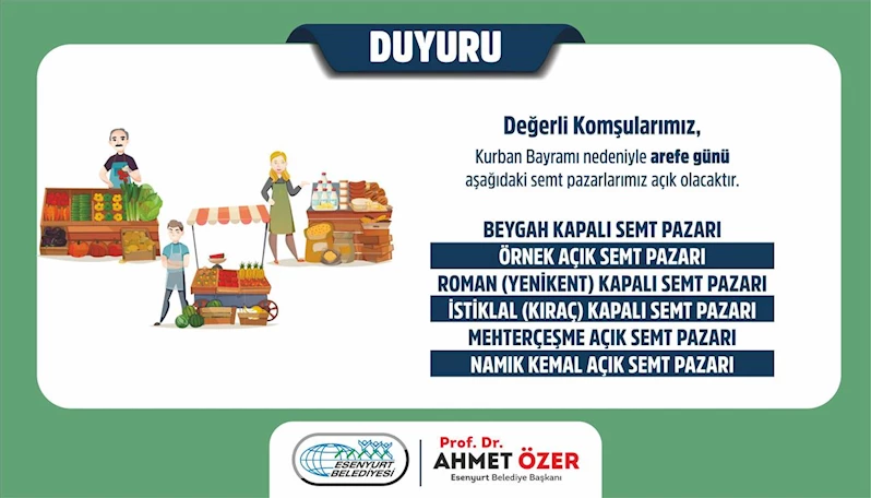 Arefe Günü Semt Pazarları