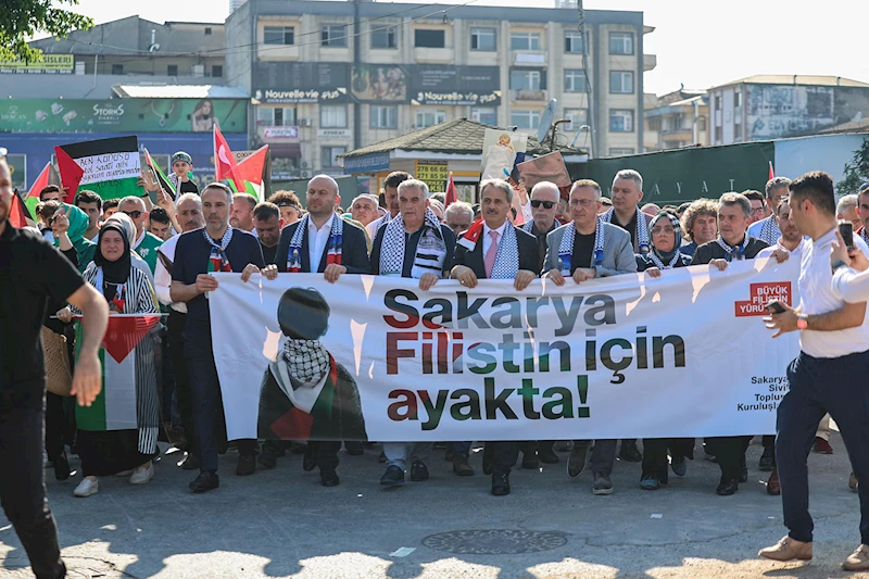 Yusuf Alemdar Filistin için sokağa dökülen binlerce Sakaryalıyla: 