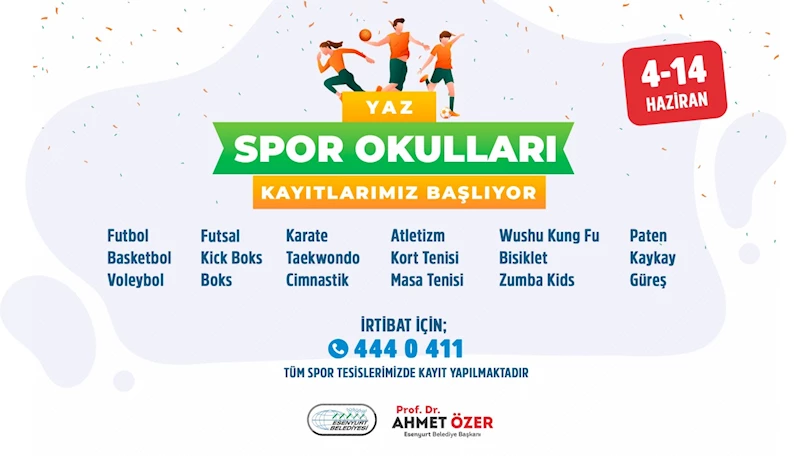 Yaz Spor Okullarının Kayıtları Başlıyor