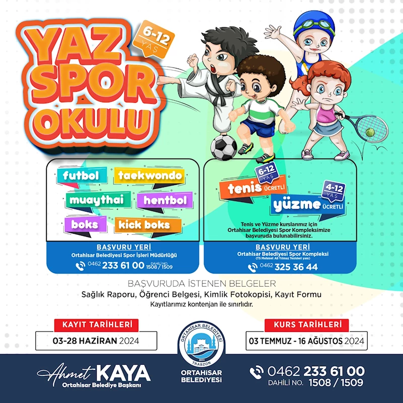 Ortahisar Belediyesi ‘Yaz Spor Okulu’na kayıtlar başladı!