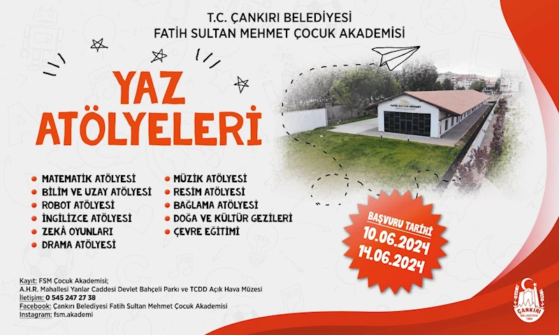 FSM Yaz Atölyeleri İçin Kayıtlar Başlıyor